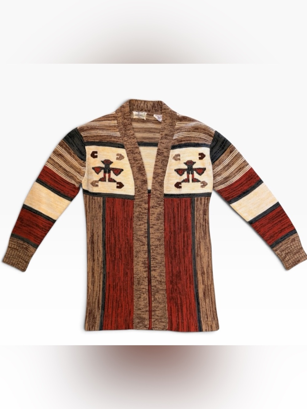Vintage 70s Riddles by Elliot Thunderbird Shawl Cardigan Sweater M